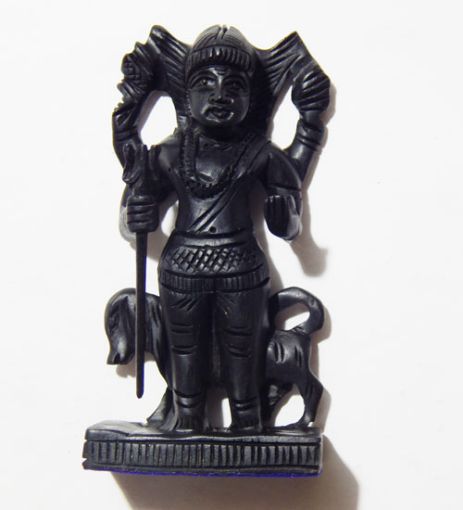Kaal Bhairava  Ebony Wood Murti 