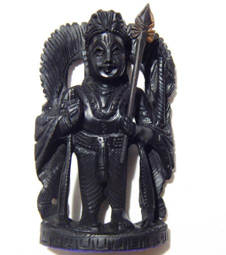 Lord Karthikeya  Ebony Wood Murti 