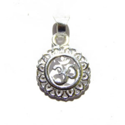 Silver Round Designed-Om Pendant 