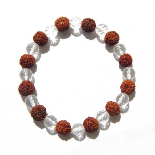 Sphatik Diamond Cut & Rudraksha bracelet