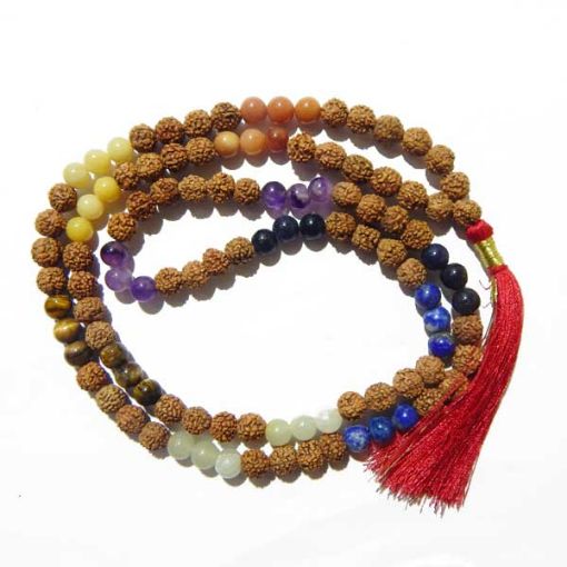 7 Chakra Gemstone & Rudraksha Mala
