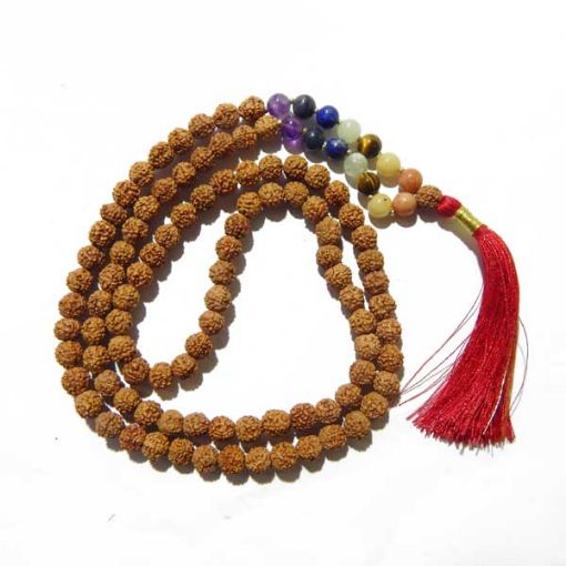 7 Chakra Gemstone & Rudraksha Mala