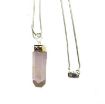 Rose Quartz   Pencil Pendant with Chain 
