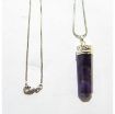 Amethyst  Pencil Pendant with Chain 