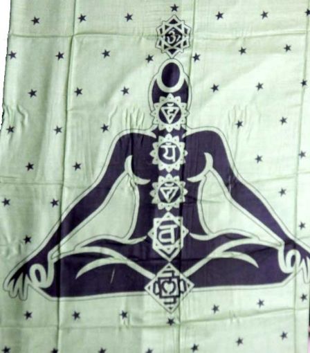 Large Size 7 Chakra Printed Stole