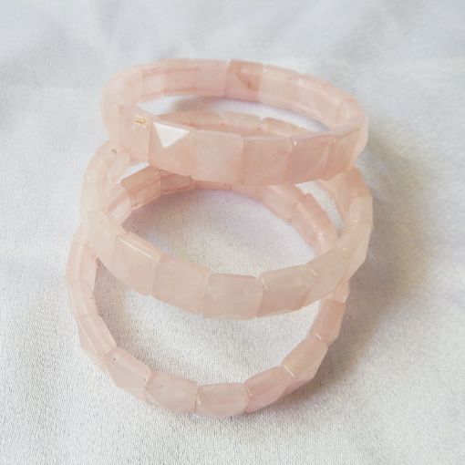 Rose Quartz Pyramid Bracelet